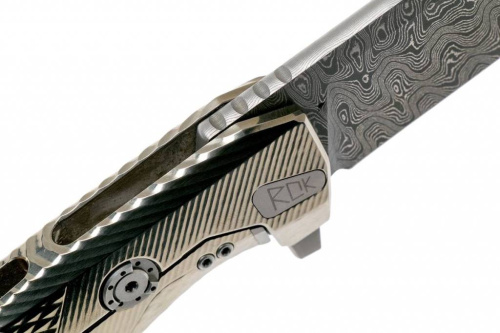 Складной нож Lion Steel ROK DD GL Damascus Gold фото 10