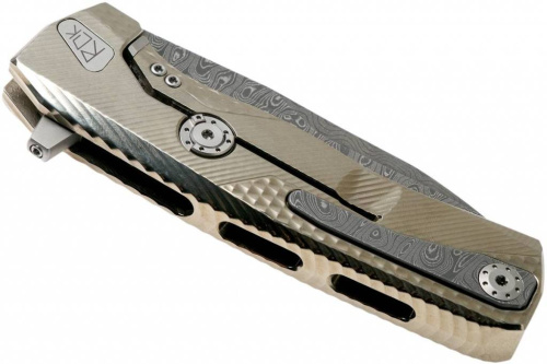 Складной нож Lion Steel ROK DD GL Damascus Gold фото 14